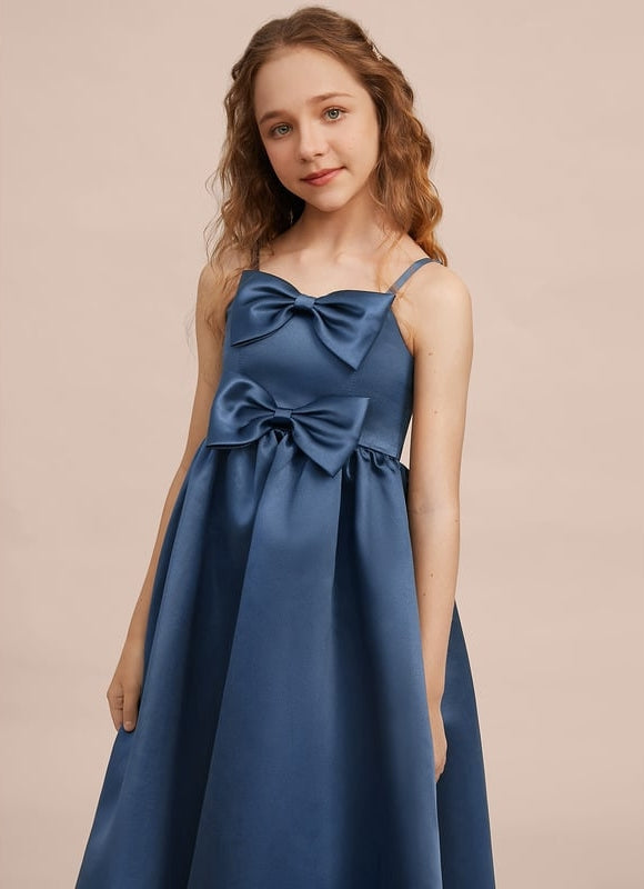 Robe Midi Satin Bleu Foncé - gallery 6
