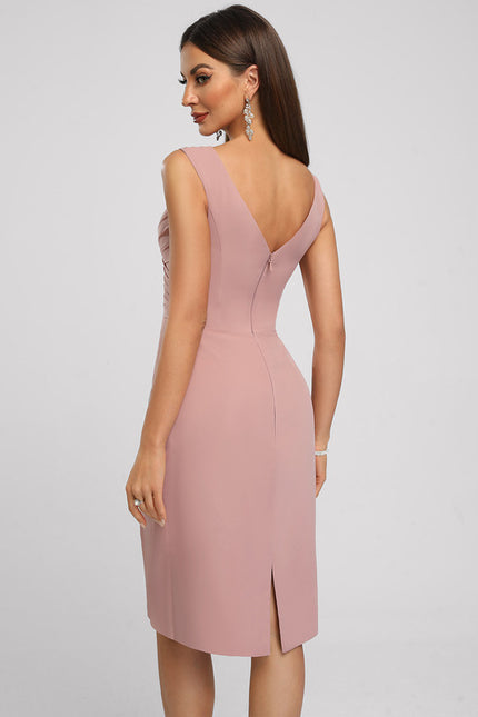 Robe Midi Drapée Rose - gallery 4