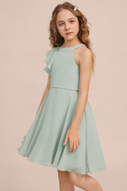 Robe Midi Mousseline Verte - gallery 6