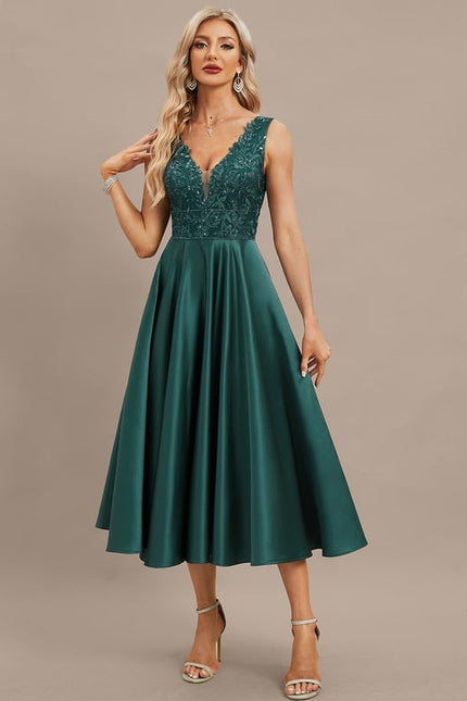 Robe Midi Émeraude Élégante - gallery 4