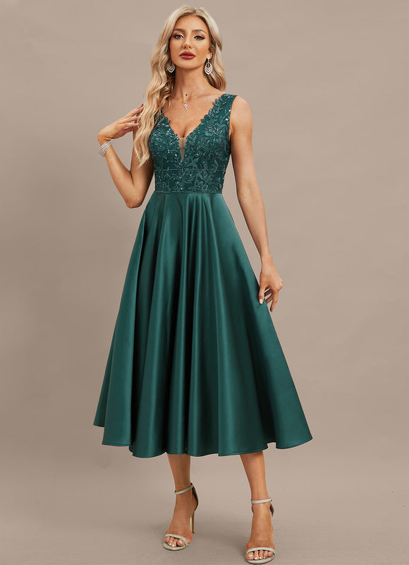 Robe Midi Émeraude Élégante - gallery 4