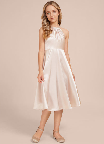 Robe Midi Satinée Rose Pâle