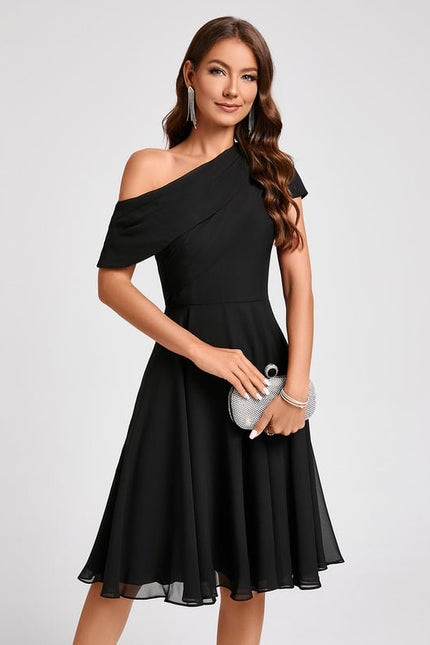 Robe Midi Asymétrique Marine - gallery 4