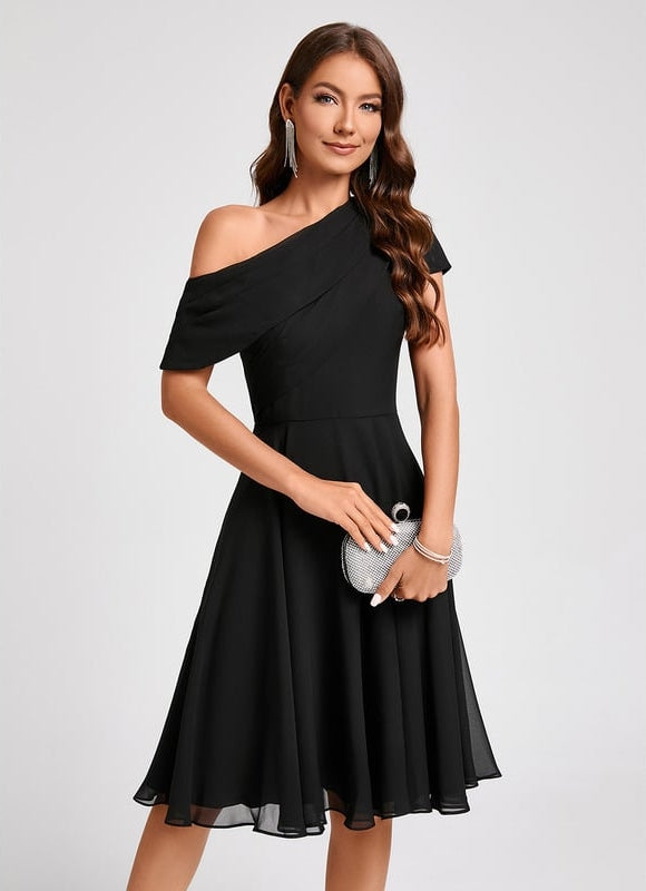 Robe Midi Asymétrique Marine - gallery 4