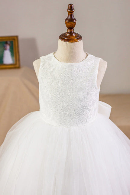 Robe Midi Enfant Tulle Blanc - gallery 2