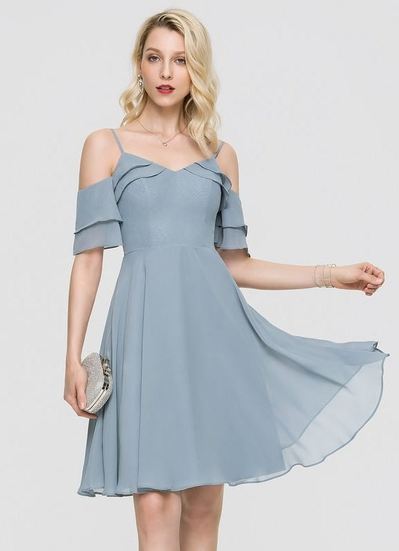Robe Midi Céleste Flottante - gallery 1