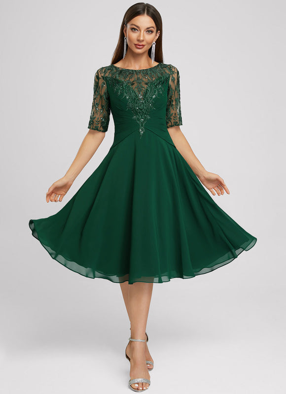 Robe Midi Cocktail Émeraude - gallery 3