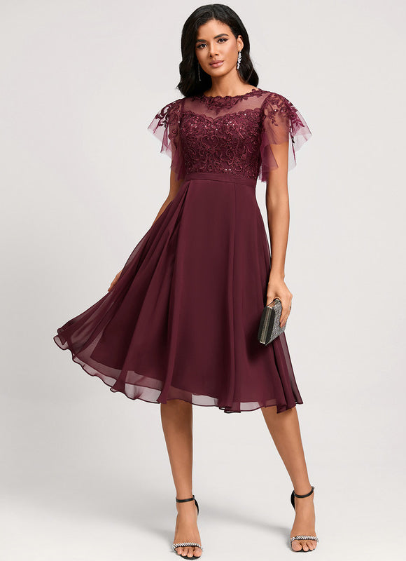 Robe Midi Éclat Bordeaux - gallery 5