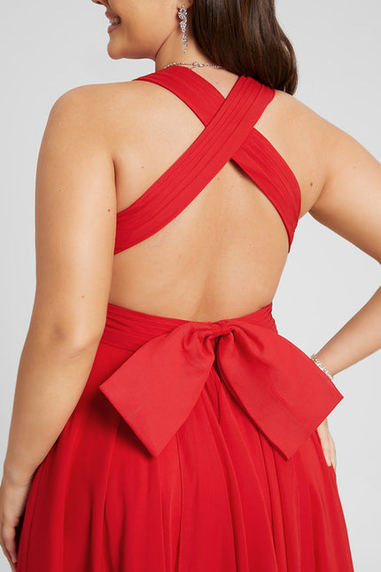 Robe Midi Rouge Élégance - gallery 9