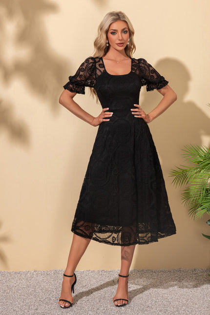 Robe Midi Noire Élégante - gallery 5