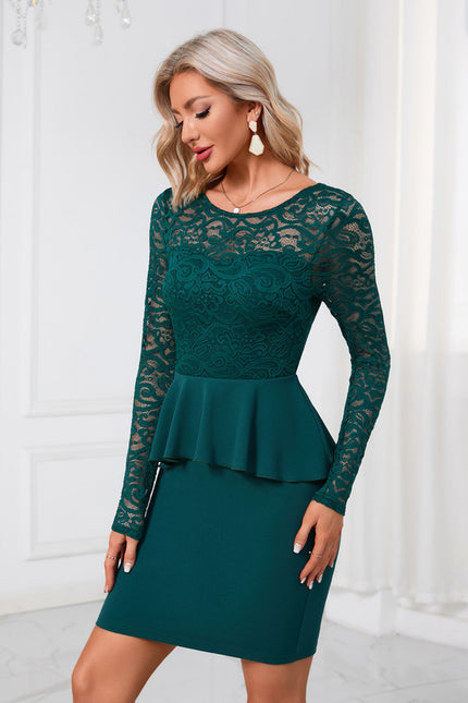 Robe Midi Peplum Dentelle - gallery 4