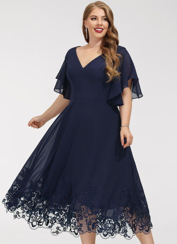 Robe Midi Émeraude Dentelle - gallery 7