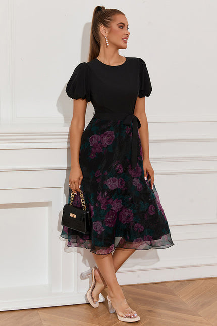 Robe Midi Organza Noire - gallery 2