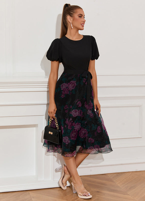 Robe Midi Organza Noire - gallery 2