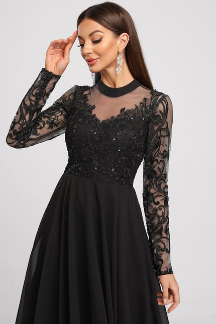 Robe Midi Grise Éclatante - gallery 5