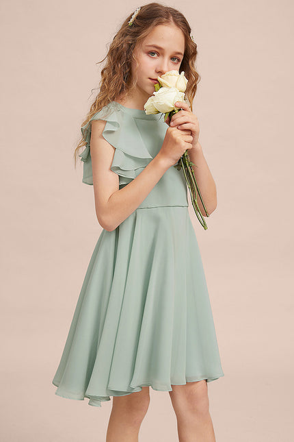 Robe Midi Mousseline Verte - gallery 4