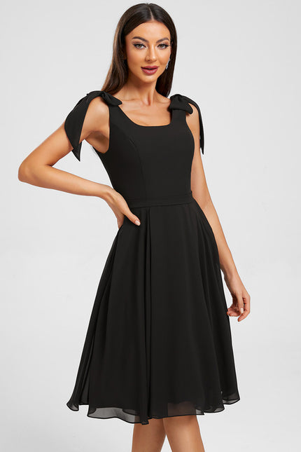 Robe Midi Noir Fluide - gallery 4