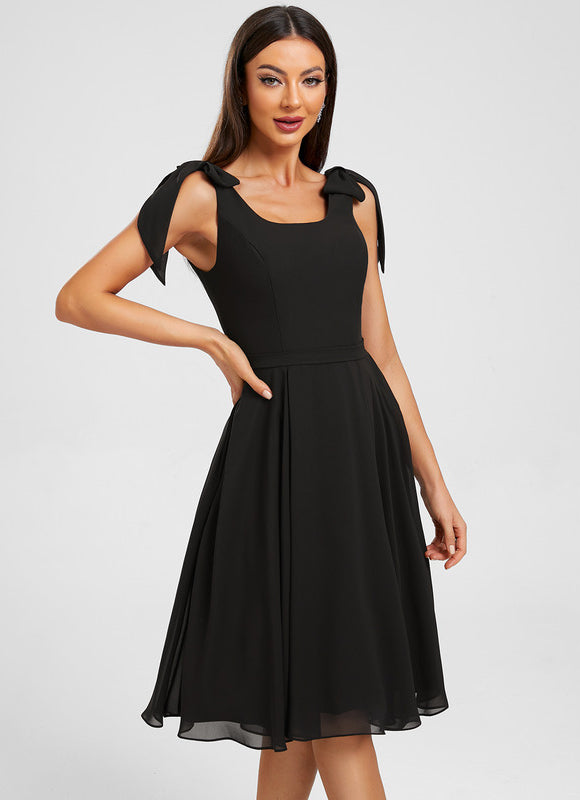 Robe Midi Noir Fluide - gallery 4