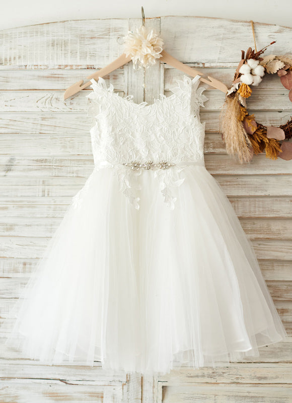 Robe Midi Enfant Dentelle Blanche - gallery 7