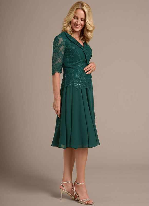 Robe Midi Vert Emeraude - gallery 5