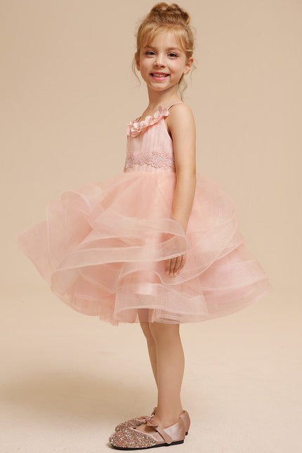 Robe Midi Fille Rose Tulle - gallery 8
