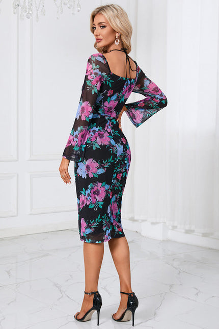 Robe Midi Fleurie Décolleté Élastique - gallery 6