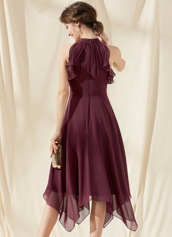 Robe Midi Flottante Bordeaux - gallery 1