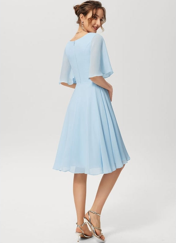 Robe Midi Aérienne Marine - gallery 4