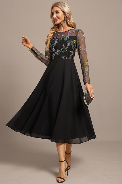 Robe Midi Éclat Sombre - gallery 3