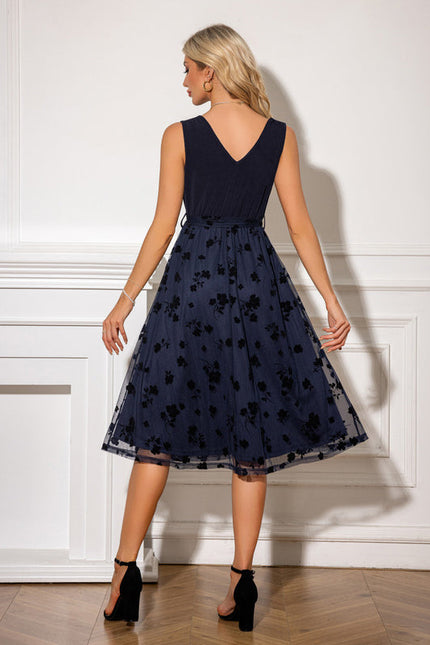 Robe Midi Vaporeuse Marine - gallery 1