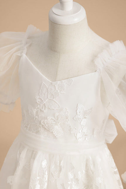 Robe Midi Enfant Dentelle Blanche - gallery 6