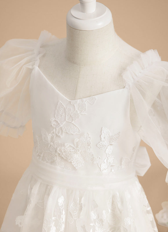 Robe Midi Enfant Dentelle Blanche - gallery 6