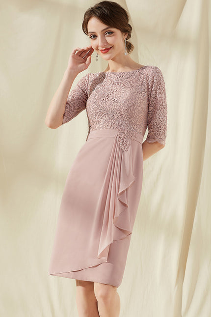 Robe Midi Rose Drapée
