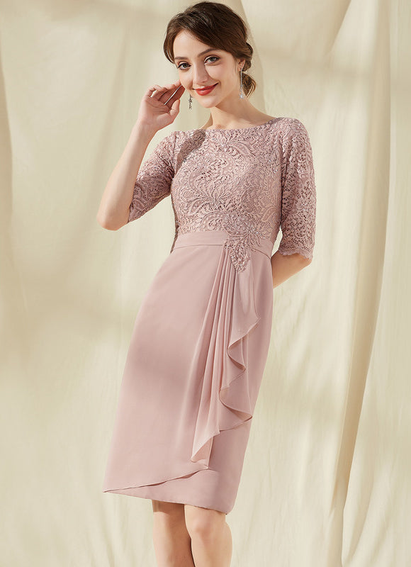 Robe Midi Rose Drapée