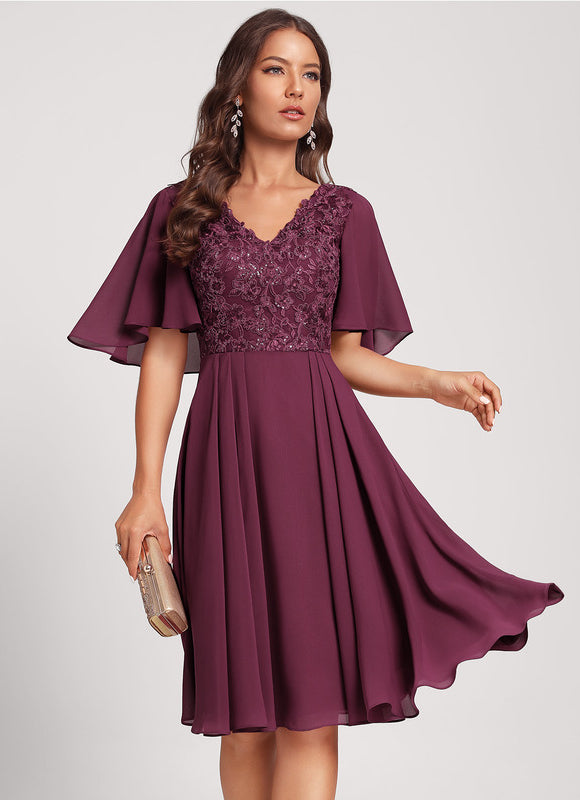 Robe Midi Bordeau Flottante - gallery 3