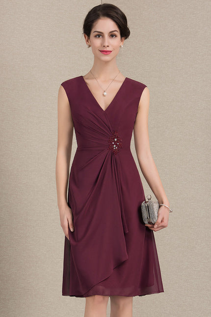 Robe Midi Chiffon Bourgogne