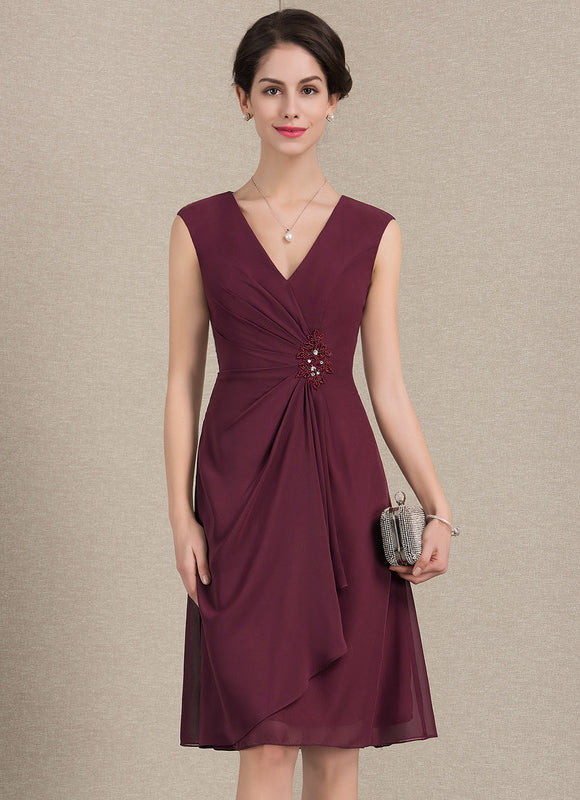 Robe Midi Chiffon Bourgogne