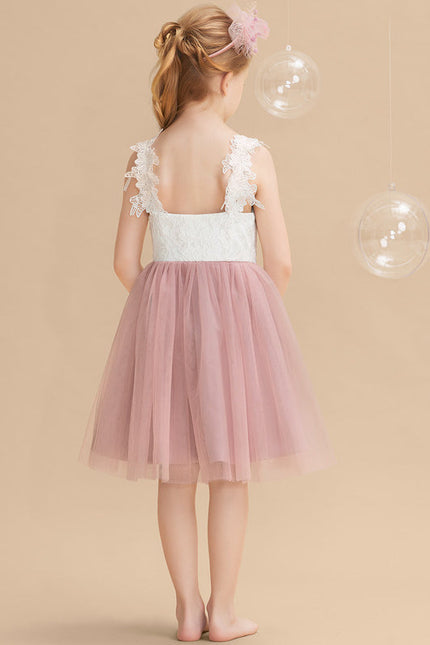 Robe Midi Enfant Dentelle Blanche - gallery 1