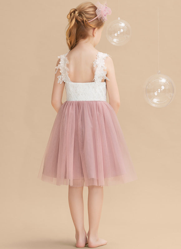 Robe Midi Enfant Dentelle Blanche - gallery 1