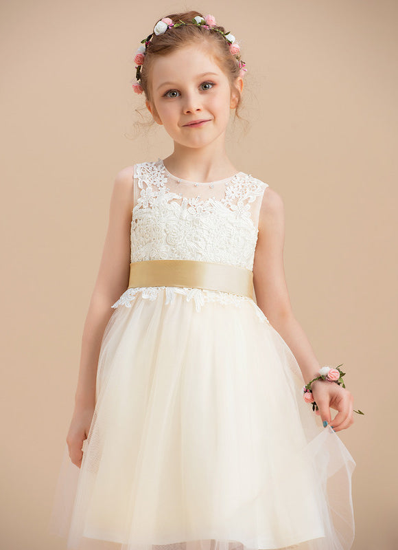 Robe Midi Enfant Tulle Doré - gallery 7