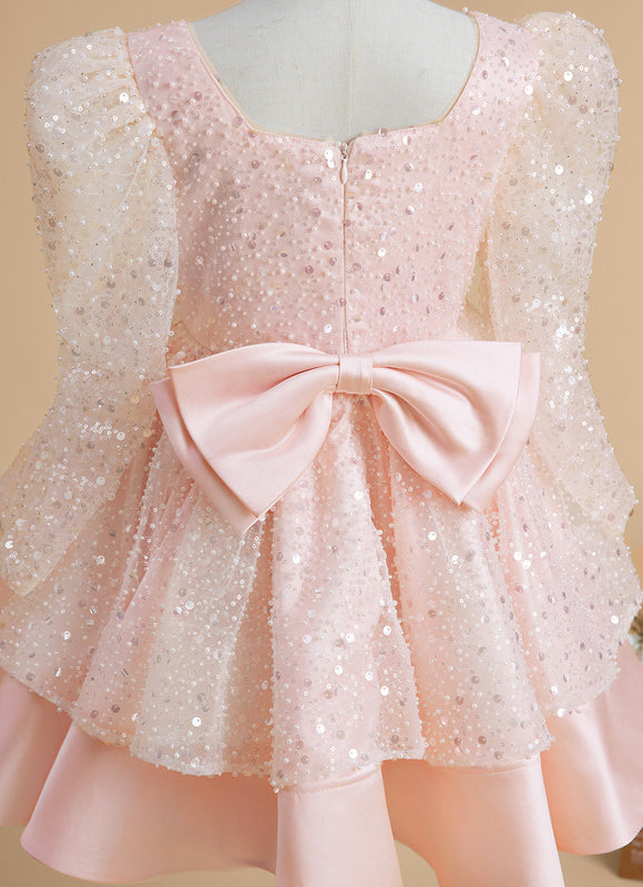 Robe Midi Pailletée Rose - gallery 4