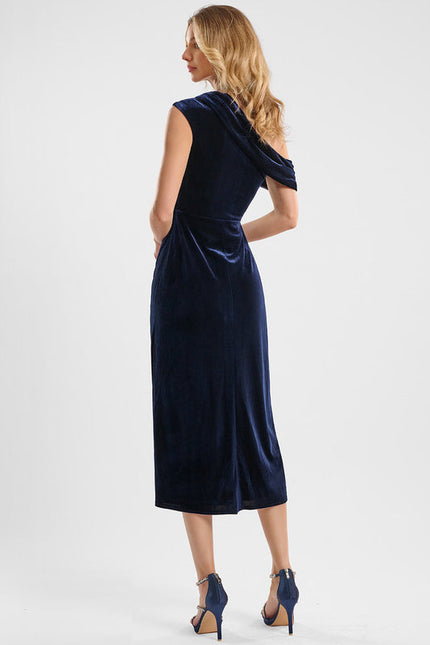 Robe Midi Velours Asymétrique - gallery 3