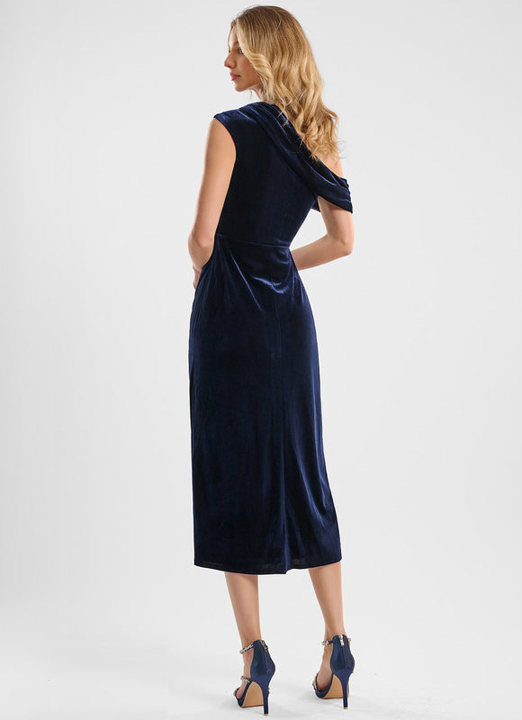 Robe Midi Velours Asymétrique - gallery 3