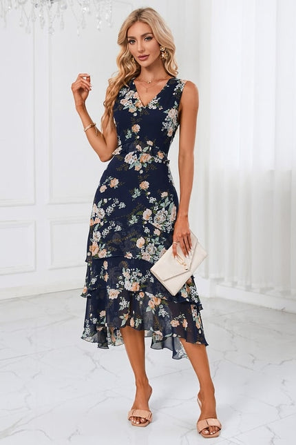 Robe Midi Florale Vaporeuse