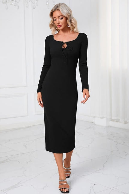 Robe Midi Moulante Noire - gallery 5