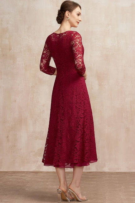 Robe Midi Bordeaux Aérée - gallery 4