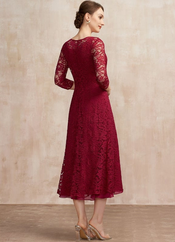 Robe Midi Bordeaux Aérée - gallery 4