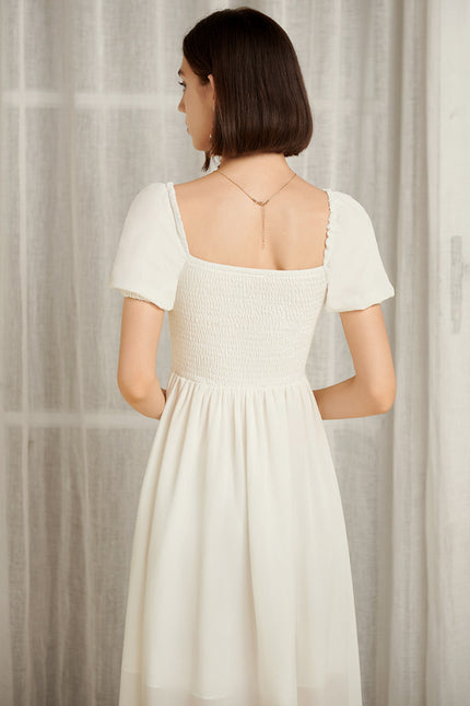 Robe Midi Rose À Motifs - gallery 1