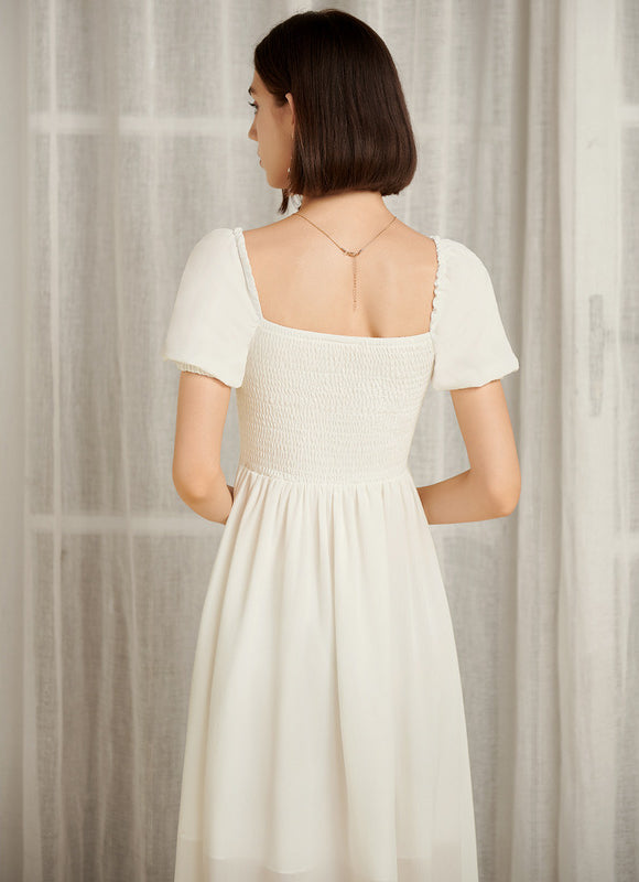 Robe Midi Rose À Motifs - gallery 1