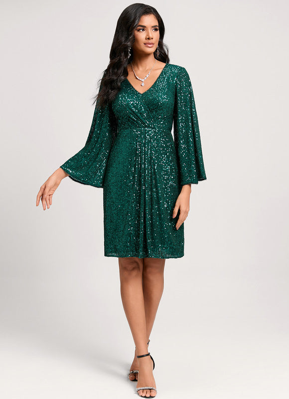 Robe Midi Émeraude Pailletée - gallery 2